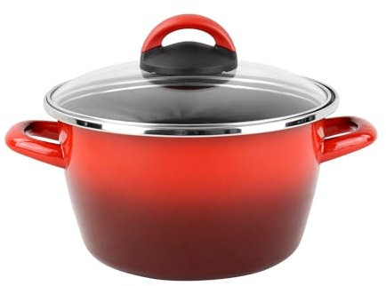 Magefesa Cacerola 'Sfumato Rosso' Ø28cm CON tapa de vidrio color rojo