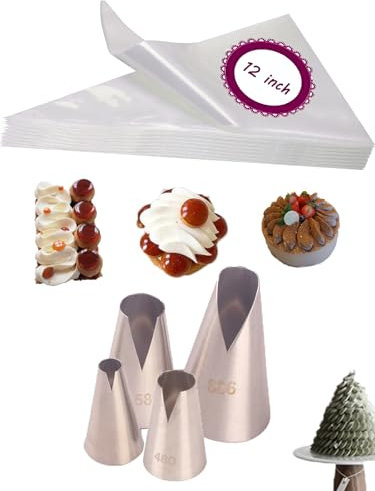 Douilles à douille St. Honore avec sacs – Créez de superbes motifs de vagues en V et décorez avec facilité