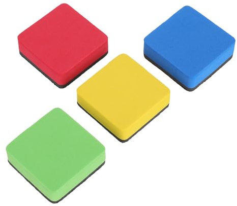 4 Pcs Whiteboard Eraser Dry Erase Erasers Small Chalkboard Wiper Pads Colorful White Board Cleaner Marker for Classroom Office Glass Home Teacher Student Presentation
