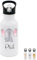 wunderwunsch® - Personalisierte Trinkflasche Kinder Edelstahl [ 500ml ] - Robuste Trinkflasche mit Namen - Wasserflasche mit Trinkhalm - Personalisierte Geschenke für Kinder (Elefant)
