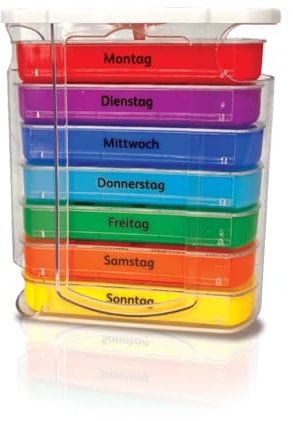 IEA Medical Tablettenbox 7 Tage morgens, mittags, abends, nachts | Medikamentenbox | Pillendose | transparent, 7 Tage