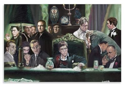 Scarface Filmposter Pate Sopranos, klassisches Filmposter (16) auf Leinwand, Wandkunst, Poster, dekorativ, modern, Heimdruck, Bild, Kunstwerke, Poster, 20 x 30 cm