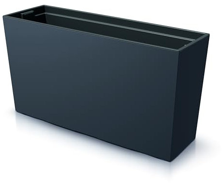DIKEL Jardinera 77x23x40 cm | Macetas de plástico, Resistente a la Intemperie y versátil | Jardinera Ideal para balcón e Interior | Maceta de diseño Elegante | Antracita