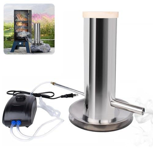 1.1 L Kaltrauchgenerator Edelstahl, Elektrisch Rauchgenerator, Tragbarer Rauchgenerator mit Deckel und Pumpe, Edelstahl Kaltrauchgenerator für Räucherofen Kaltraucherzeuger für BBQ
