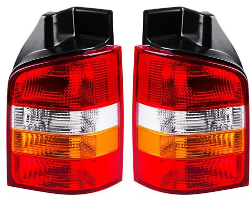 INLY 2 Tlg Heckleuchte Rückleuchte Rücklicht Rechts + Links Rot kompatibel mit Transporter T5 7H0945095A 7H0945095 7H0945096A 7H0945096D (2003-2009)