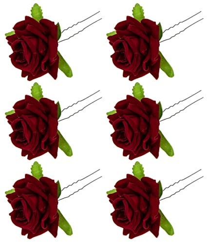 Healeved 6 Pezzi Di Simulazione Rosa Tornante Delicati Fermagli Per A Forma Di U Forcelle Per Da Sposa