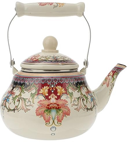 Tetera de cerámica, tetera grande, 1 tetera, cafetera espresso de acero inoxidable, cafetera espresso, cafetera pequeña, tetera de cerámica pequeña, tetera de hojas sueltas