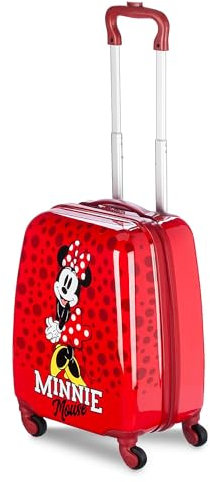 Disney Store Official - Minnie Maus - Koffer - 29 x 22 x 47 cm - Trolley in Rot für Kinder - Mit Teleskopgriff, multidirektionalen Rollen und Innenfach
