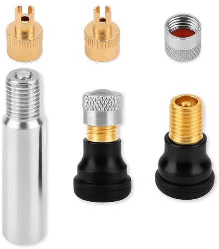 Mewtush 2 PCS Válvulas de Neumático Tubeless para Patinete con Adaptador Extensor de 4 cm, Compatibles con Xiaomi, Bicicletas, Motos y Coches, Accesorios Resistentes para Inflado Fácil