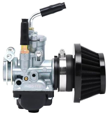 Filtro Aspirazione Moto Carburatore Dellorto Moto Con Filtro Aria PHBG 17,5 19,5 21 Mm AD 4T 50-100Cc Motore Scooter Ciclomotore Filtro Aria Moto(17.5mm)