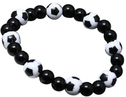HONITANO Männer Fußball Perlen Armband Aus Leder Modeschmuck Sportliches Accessoire Geschenk Für Fußballfans Freunde Und Paare