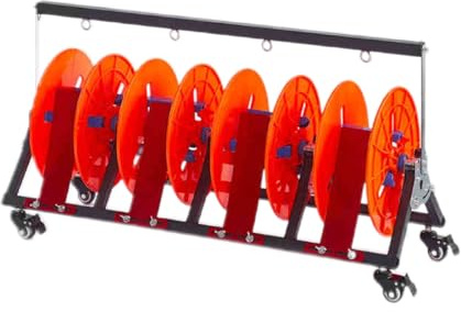 Wire Reel Cart Hose Drum Storage Trolley Brake Wheels for Cable Management 47 x 86 x 30 cm Durable Wire Organizer Portable Design