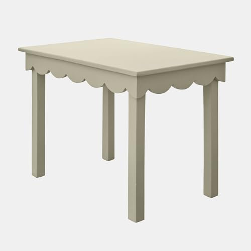 Loberon Kindertisch Poussinou - Verspielte Wellenkanten - Perfekt für Kreative Aktivitäten - Kinderzimmer - Basteltisch - Mangoholz, grau