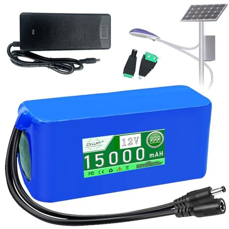 ZXLLAFT Batteria al Litio 12V 20000mAh 30000mAh 25000mAh 15000mAh Batteria di Ricambio 20Ah 30Ah 15Ah Batterie Ricaricabili per luci di Emergenza e Alimentazione di Backup,12v15000mah
