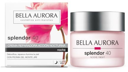 Bella Aurora Crema de Noche Anti-Arrugas Mujer 40+ Años, 50 ml | Anti-Edad y Anti-Manchas | Tratamiento Facial Hidratante | BELLA | Repariert, erneuert und hellt · ab 40 Jahren · Anti-Aging-Peptide und Anti-Flecken-Wirkstoffe