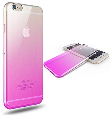 Shot Case - Coque Silicone Degrade IPHONE 6/6S Bi-Color Souple Gel Protection Apple (Couleur Rose)