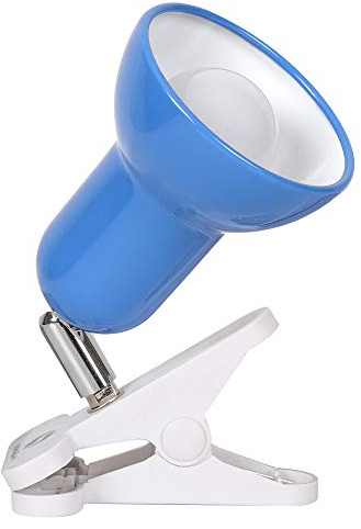 Clip on lamp,360 ° Rotating Clip Book Light Portable Reading lamp, Clip in The Desk/Table/Double Bed/Cabinet Lighting (Desk lamp,Seven Colors for Your Choice) (Blue)