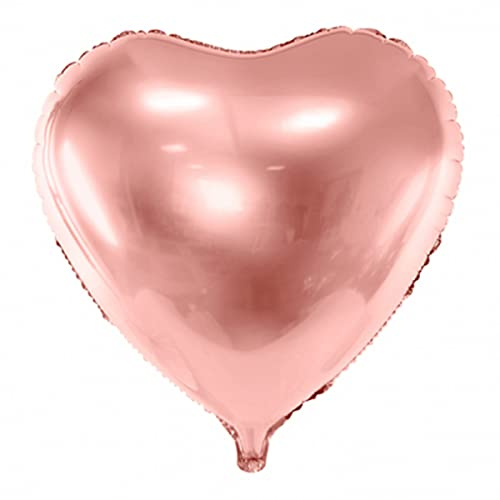 PartyDeco Folienballon Herz Rosegold- Valentinstag Hochzeit Verlobung Folienballon Herz- Rosegold Durchmesser ca. 61 cm Hochzeit Silvester Party Folienballon für Hel Geburtstag Dekoration