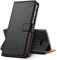 Hianjoo Hülle Kompatibel für Samsung Galaxy J4 Plus 2018, Handyhülle Tasche Premium Leder Flip Wallet Case Kompatibel für Samsung Galaxy J4+ 2018 [Standfunktion/Kartenfächern], Schwarz