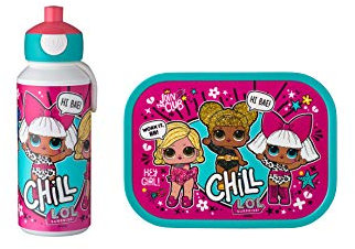 Mepal - Lunch-Set Campus - Lunch-Set für Kinder mit Pop-up Trinkflasche & Lunch Box - Lunch-Set für die Schule oder unterwegs - Spülmaschinenfest & BPA-frei - 400 ml + 750 ml - Lol Surprise