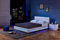 Home Deluxe - LED Bett Asteroid - Weiß, 180 x 200 cm - inkl. Lattenrost I Polsterbett Design Bett inkl. Beleuchtung