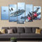 IIIUHU Bilder Wandbild 150x80cm Vlies - Leinwand Bild XXL Wandbilder Wohnzimmer Wohnung Deko Kunstdrucke 5-teilig Millennium Falcon Star Wars Film Hd Wandkunst