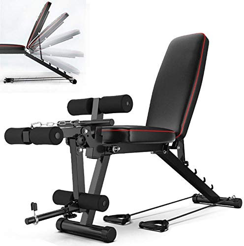 XBSLJ Hantelbank Home Multifunktions-Hantelbank, Fitnessstuhl Fitnessgeräte Sitzbrett Vogelstuhl Priesterbank, Schwarzes Hantelbank-Set für GanzkörpertrainingGewichtsbank