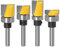 Baorder 1/4 Inch Shank Bottom Cleaning Router Tools Set Flush Trim Router Bit Wood Top Bearing Milling Cutter Tool (4 Pack)