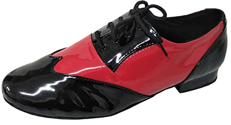 Herren Ballsaal Schuhe Salsa Latein Tango Rock's N Roll's Socials Abend Party Tanzschuh für Herren, Schwarz und Rot, 42 EU