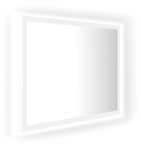 vidaXL LED Badspiegel Wandspiegel Badezimmerspiegel Lichtspiegel Spiegel Hängespiegel Bad Badezimmer Beleuchtung Weiß 60x8,5x37cm Acryl