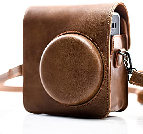 HelloHelio Classic reinterpreted Case For Fujifilm Instax Mini 40 Instant Camera - With Quick Detachable Adjustable Strap, Vintage Brown