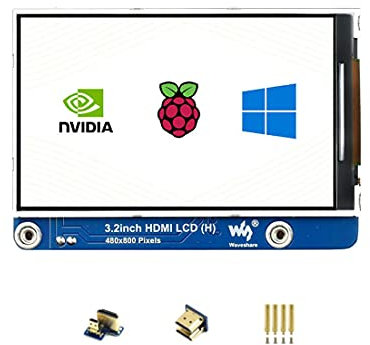 3.2inch HDMI IPS LCD Display (H) Compatible Raspberry Pi/Jetson Nano/PC, 480×800, No Touch Screen, Adjustable Brightness