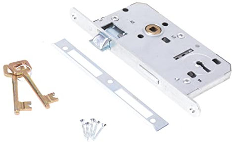 Aqbau® Serratura a incasso per porta della camera BB con serratura a spina, 72/50 mm, sinistra/destra, zincata (sinistra)