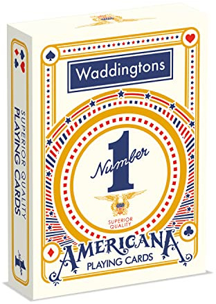 Waddingtons Number 1 Americana Spielkarten – Klassisches Stars & Stripes Deck für Poker, Rommé, Solitär & Snap – lustiges Geschenk für Kinder und Erwachsene ab 4 Jahren