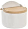 D,casa - Sarero y Azucarero de Porcelana Blanco con Tapa de Madera Estilo Nordico… - Salero