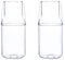 Teahutty Juego de 2 jarras de agua de noche de 360 ml con vaso de vidrio para mesita de noche, jarra de agua de vidrio transparente para zumo, jarra de agua nocturna con juego de tazas para oficina en