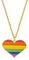 Sinwinkori Regenbogen-Stolz-Herz-Form-Halskette LGBT-Halskette Gay-Pride-Geschenk Rainbow Pride-Halskette LGBT-Schmuck-Pride-Geschenk