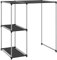 vidaXL Black Storage Rack over Washing Machine with Sturdy Iron Frame, Space Utilisation, Stylish Design, Freestanding Storage Solution for Laundry or Bathroom, Assembly Required