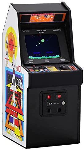 New Wave Toys Missile Command x RepliCade - Playable Video Game Arcade Cabinet 1/6 Scale 11.3 Inch with Trak-Ball XL & CRT FX Screen Lens