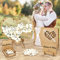 LOHAME 4tlg Gästebuch Hochzeit Holz Herzrahmen Herz Hochzeitsbuch Holzherz Hochzeitsdeko Set Hochzeitsgästebuch mit 110 x Holzherzen Mr & Mrs Gästebuch 20 Blatt für Hochzeitstag Brautpaar Geschenk