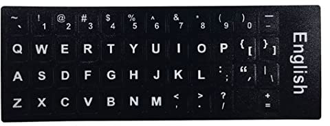 SDTEK English Keyboard Stickers Frosted Letters Labels Black Universal Compatible with PC Laptop Notebook