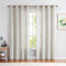 Vangao Leinen Gardinen Grau Streifen Muster Blickdicht Ösenschal Vorhange mit Ösen Modern Leinenoptik Nadelstreifen Vorhänge Wohnzimmer Privarsphäre Gardine Blickdicht Ösenschals 2 Stück 130x245cm