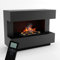 GLOW FIRE Wasserdampf Kamin Kant (Standkamin) - Elektrokamin mit realistischen LED 3D-Flammen, Knistereffekt & Fernbedienung, 120x93x50 cm - Opti-Myst 600 Elektro Kamin mit Holz-Deko, Grau