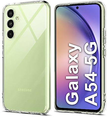 Whew Crystal Clear Hülle für Samsung Galaxy A54, Transparent Vergilbungsfrei Ultra Dünn Handyhülle Soft TPU Silikon Case Kratzfest Stoßfestigkeit Durchsichtig Schutzhülle Slim Cover