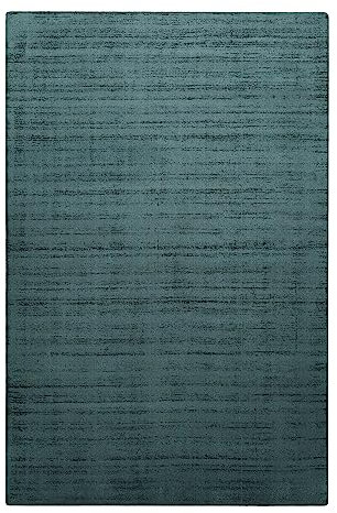 Homie Living Seidig schimmernder Teppich aus Polysilk der Marke Wohnzimmer, Schlafzimmer und Arbeitszimmer – Miramonti (70 x 140 cm, Petrol türkis)