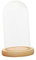 JISADER Cloche en Verre pour Décoration, Support de Couverture de Dôme Transparent, Cloche avec Socle en Bois, Affichage Couvercle pour Lumières, Antiquités, 12x28cm