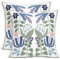 Pilmandu Set of 2 Embroidered Decorative Throw Pillow Covers 45x45cm Couch Square Pillowcases Cushion for Bedroom Sofa Farmhouse Decor (Bird Flower)