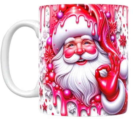 Eteslot Weihnachts Tassen - Weihnachtsbecher - Weihnachts Geschirr - Weihnachtstisch Deko - Weihnachtsmann-Tasse, Kaffeetasse, Weihnachtstrinkbecher