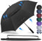 ZOMAKE Regenschirm Gross Sturmfest M - Golfschirm Groß Windfest 51inch - Familienregenschirm Groß Sturmfest Mit Tragegurt(Schwarz)