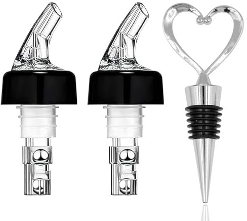 FINEASY 2 Stück Schnaps Ausgießer mit Weinverschluss, Flaschenausgießer Spirituosen, Flaschen Ausgießer Schnapsausgießer Dosierer für Flaschen Dosierhilfe Bottle Pour Spouts für Wein Schnaps, 2cl+4cl